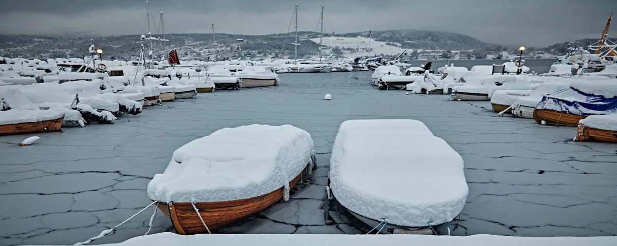 Vinteropplag av båten